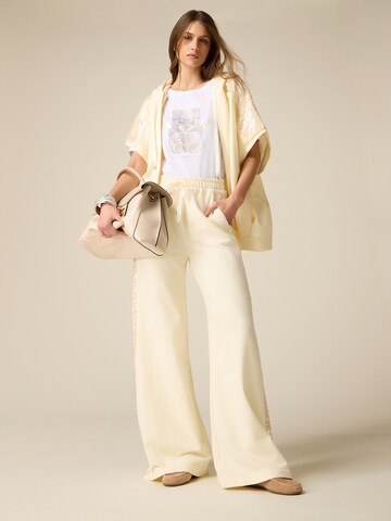 oltre - Ropa ancha Pantalón en beige: frente