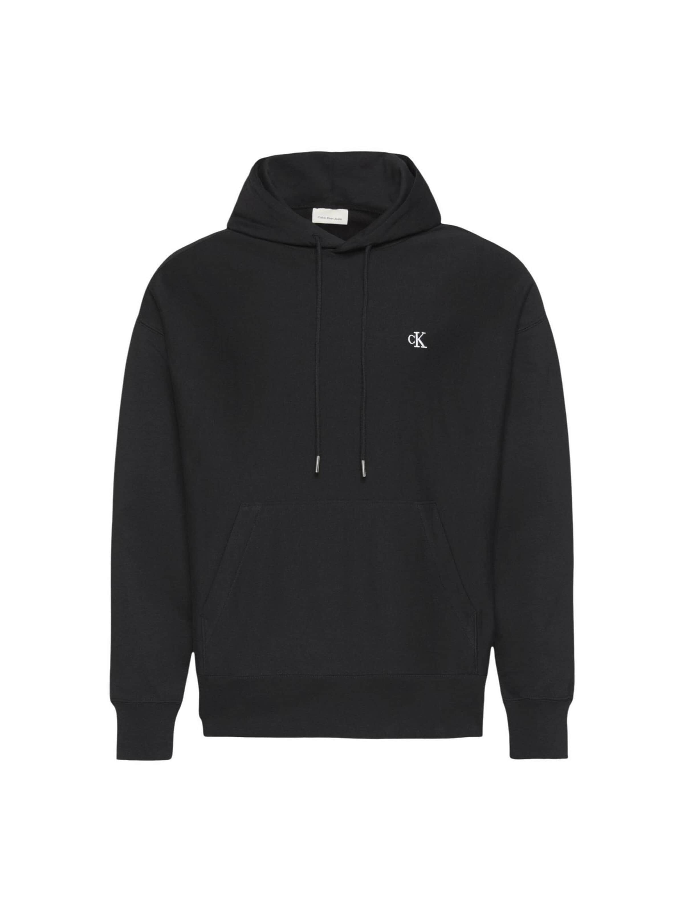 Calvin Klein Jeans Sweatshirt 'PREMIUM TERRY MONOGR LV04RC278G' in Zwart: voorkant