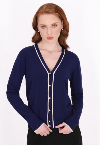 DreiMaster Klassik Gebreid vest in Blauw: voorkant