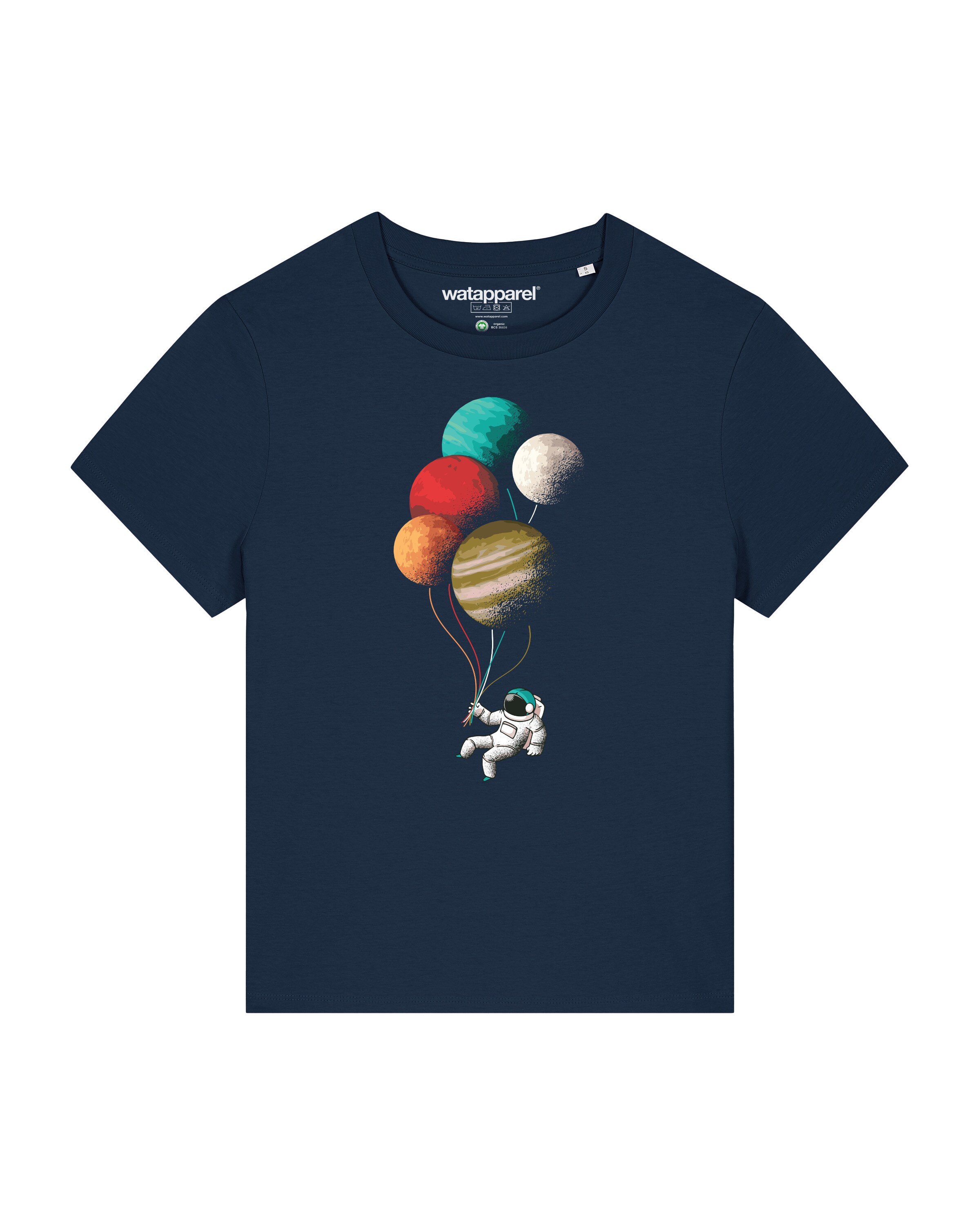 Watapparel Shirt 'Balloon Spaceman' in Blau: Vorderseite