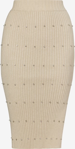 Gonna di faina in beige: frontale