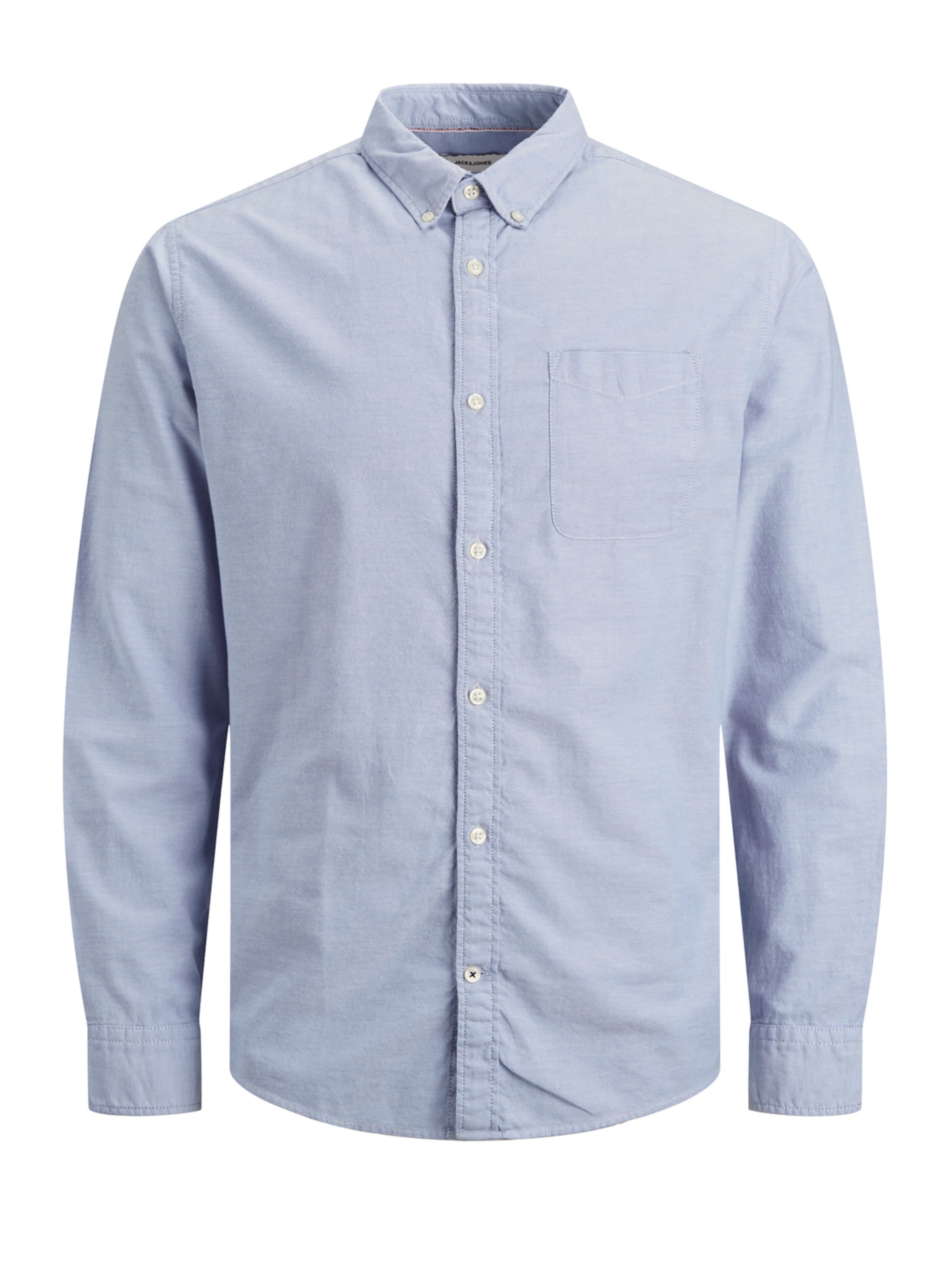 JACK & JONES Button Up Shirt 'JJEOxford' in Blue: front