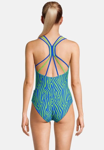 BECO the world of aquasports Bralette Swimsuit 'Zebra Vibes' in Blue