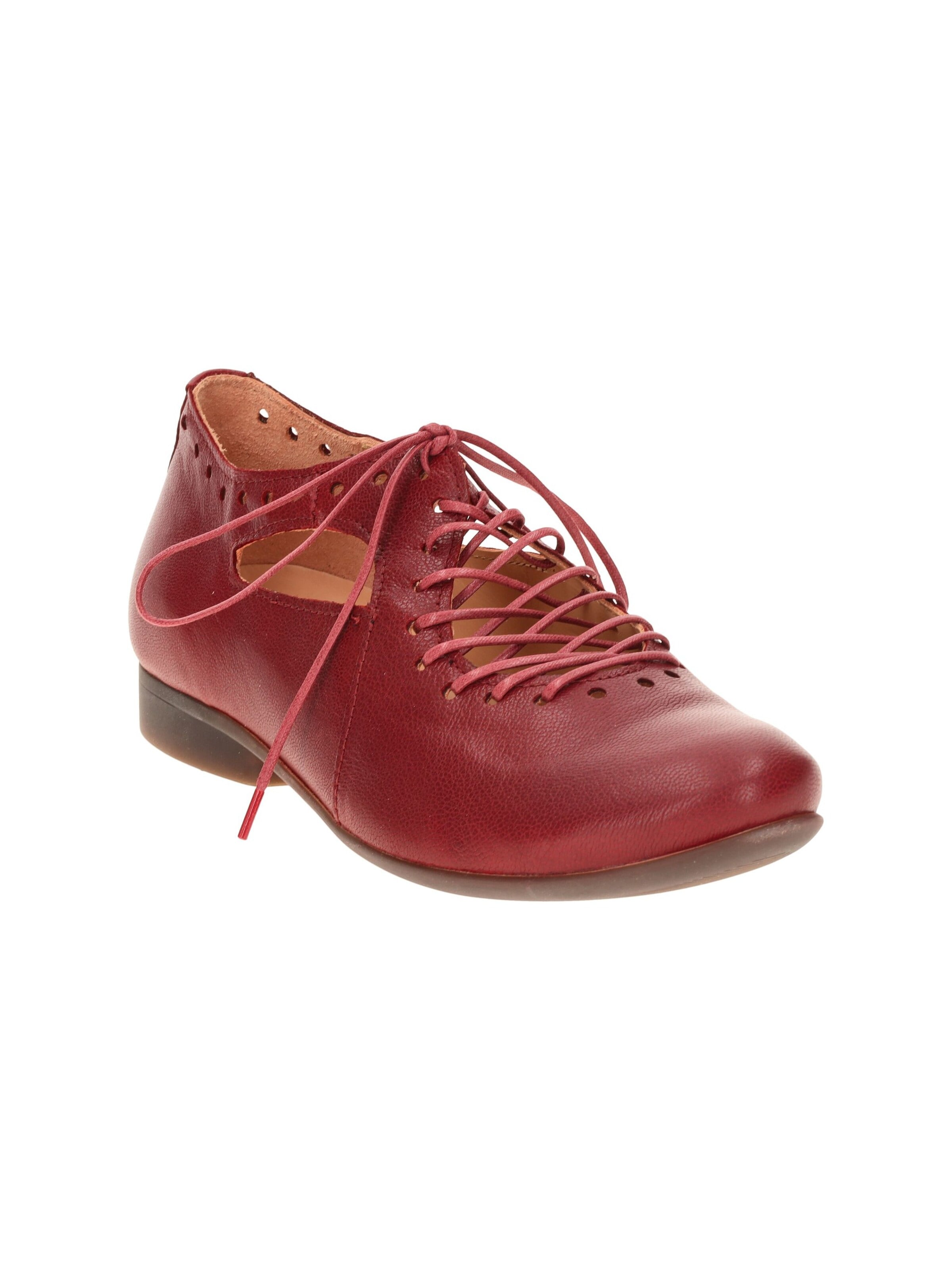 THINK! Lace-Up Shoes 'Think Guad Damen Schnür Schuhe rot rosso gelocht 565' in Red