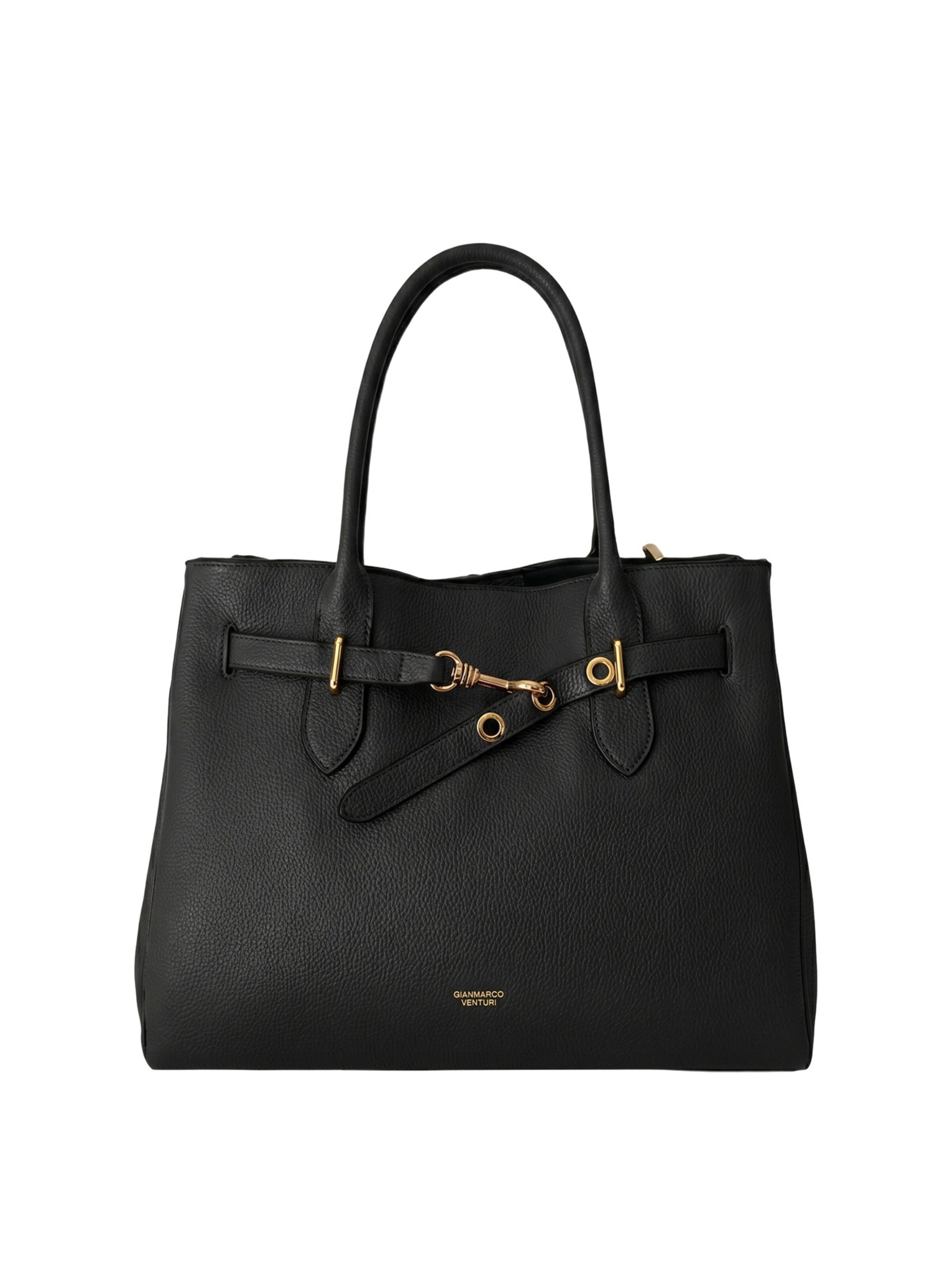 Borsa a mano di GianMarco Venturi in nero: frontale