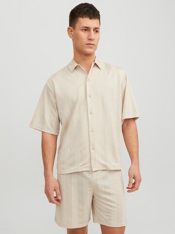 smėlio JACK & JONES Standartinis modelis Marškiniai 'Kaoma': priekis