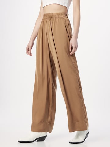 Wide Leg Pantalon 'Mingai' SECOND FEMALE en marron : devant