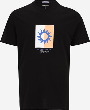 melns Jack & Jones Plus T-Krekls 'MARBELLA': no priekšpuses