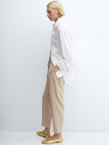 MANGO Loosefit Housut 'FLUIDO' värissä beige