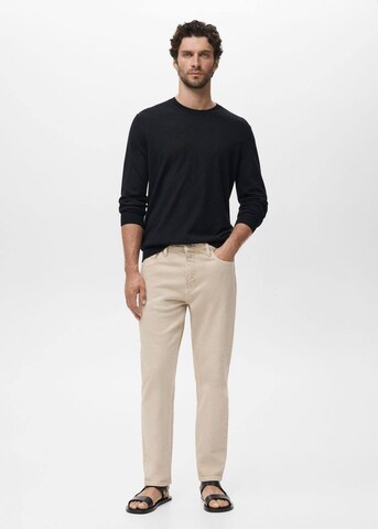 MANGO MAN Tapered Jeans 'Ben' in Beige
