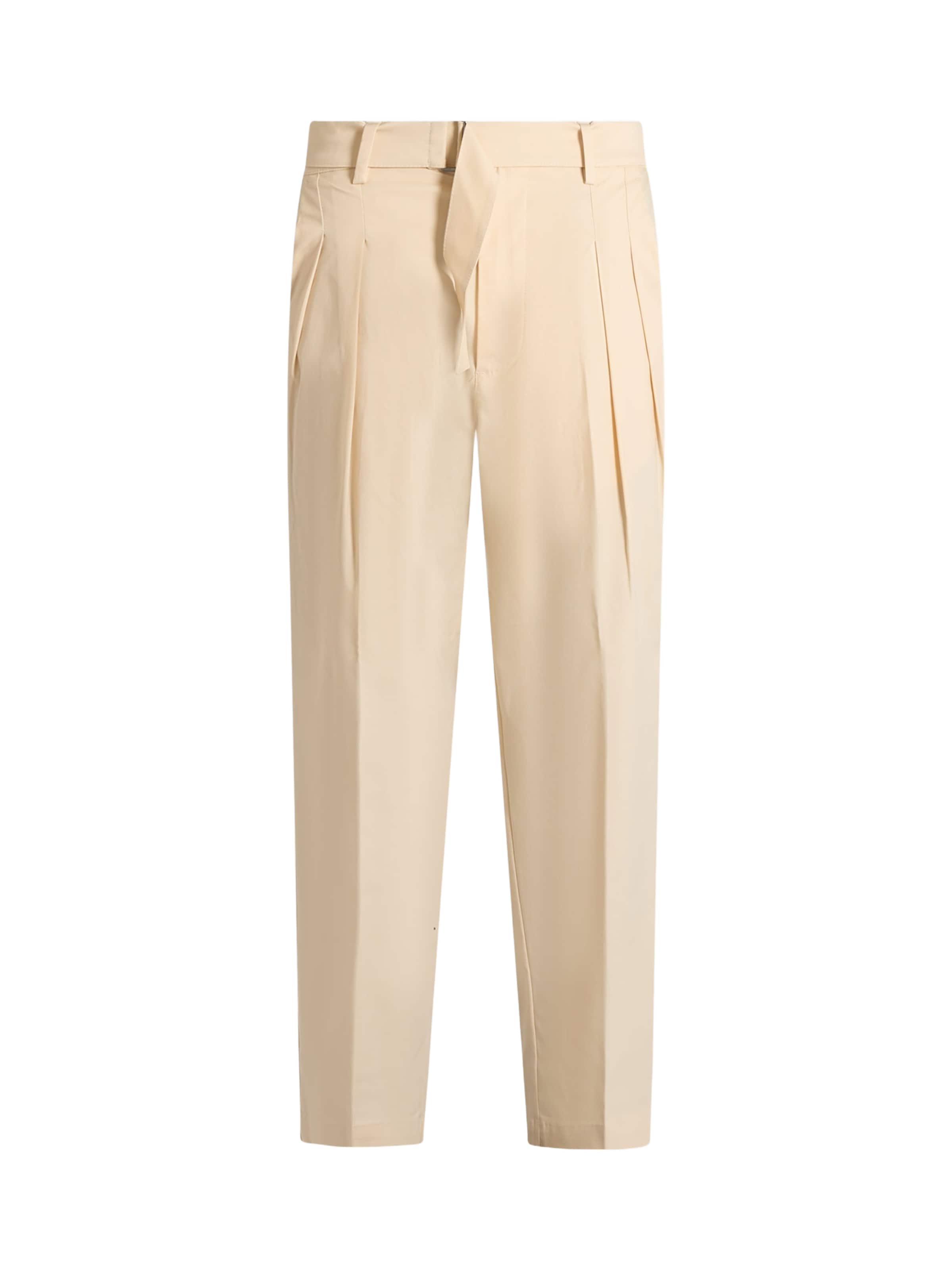 Regular Pantalon à pince Yes London en beige : devant