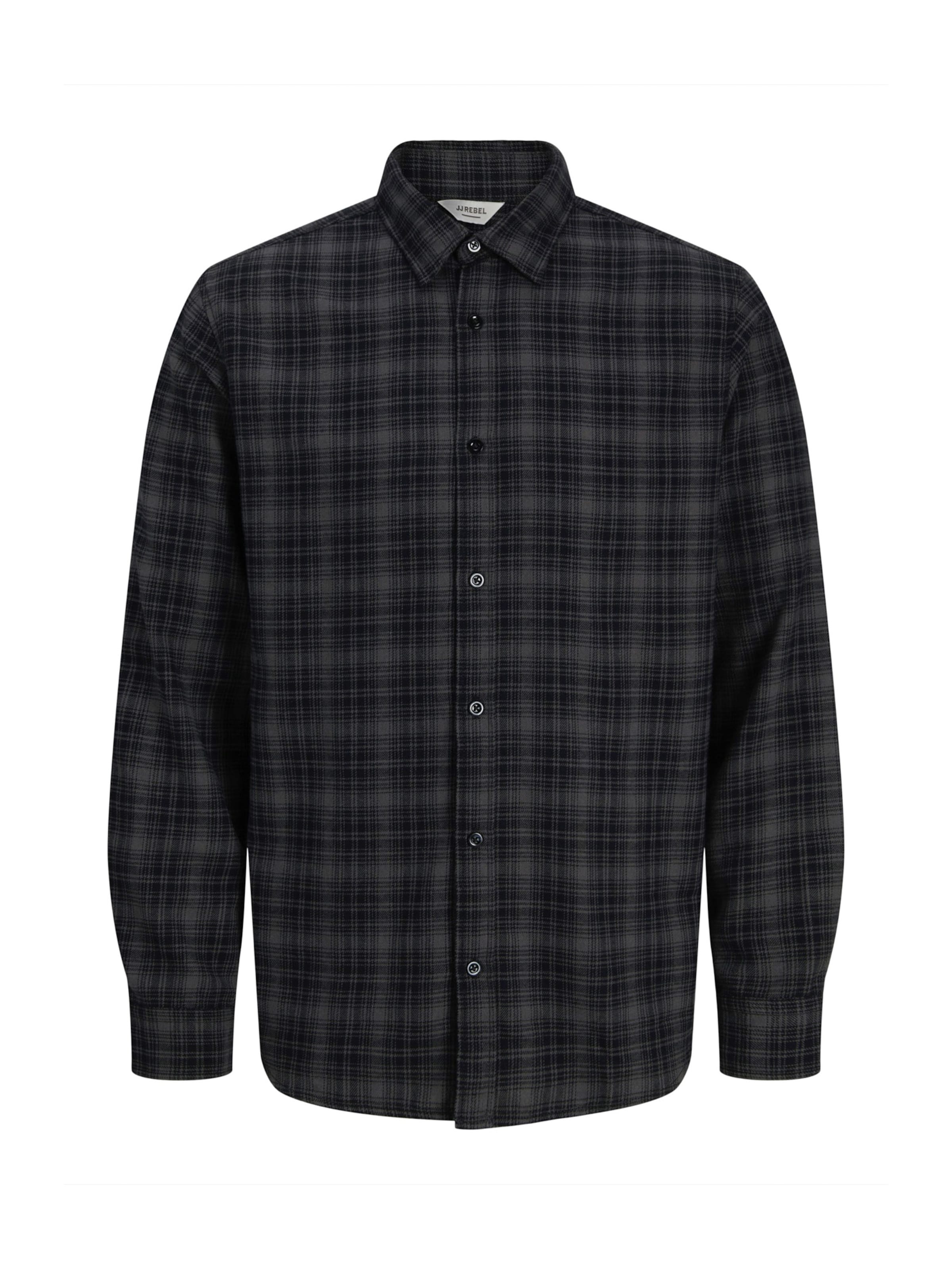 JJ Rebel - Ajuste confortable Camisa 'JREBJETT' en negro: frente