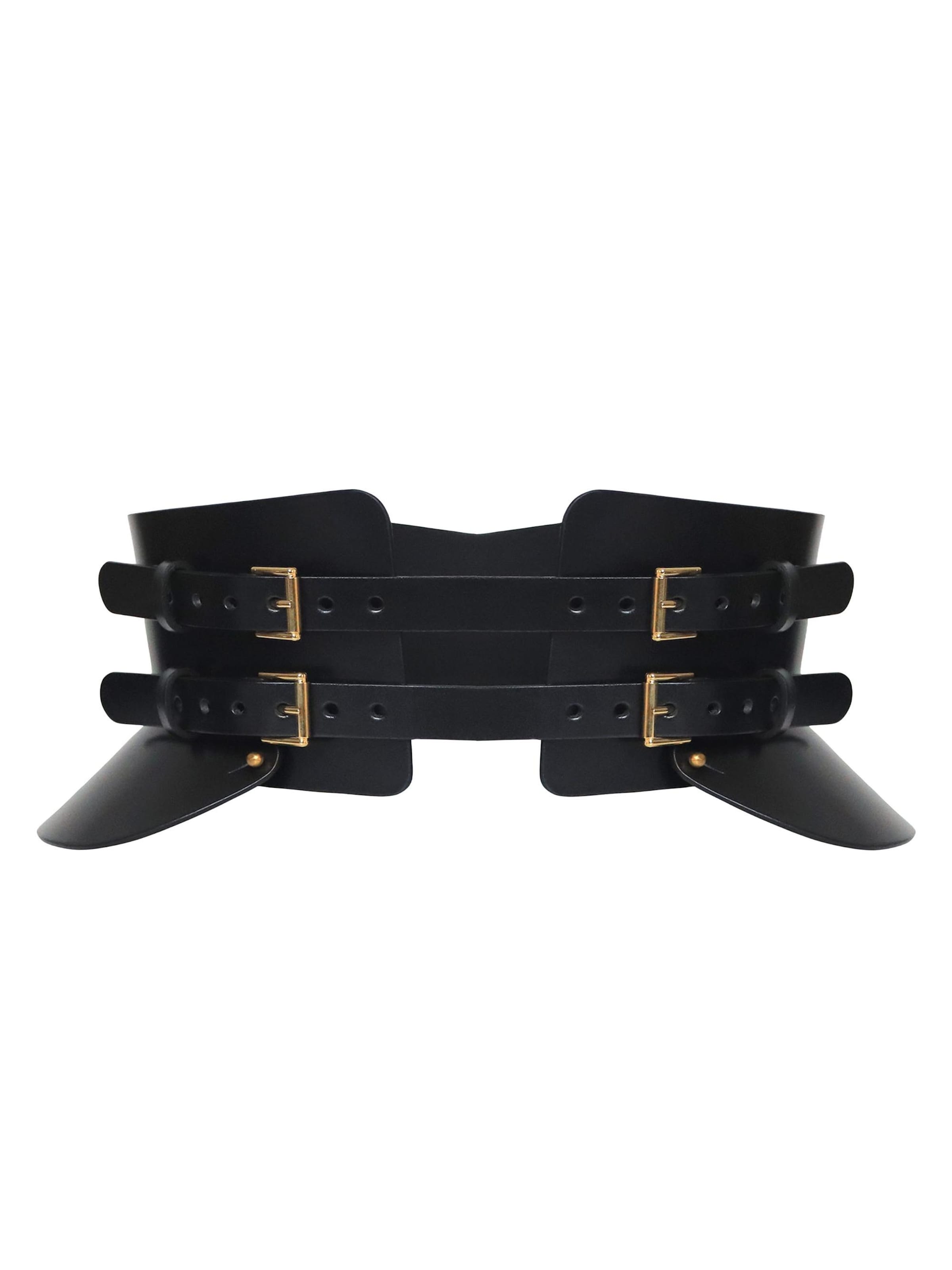 Haute Cuir Riem 'Peplum Maia Corset Belt' in Zwart: voorkant