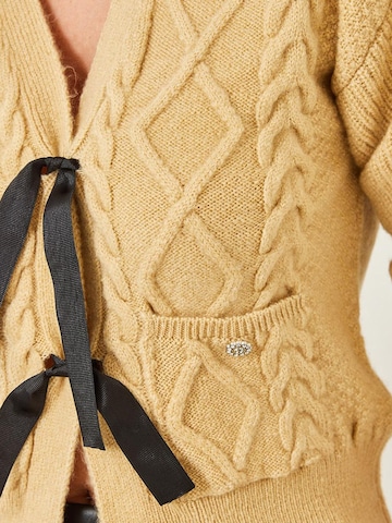Cardigan Bianco Lucci en marron