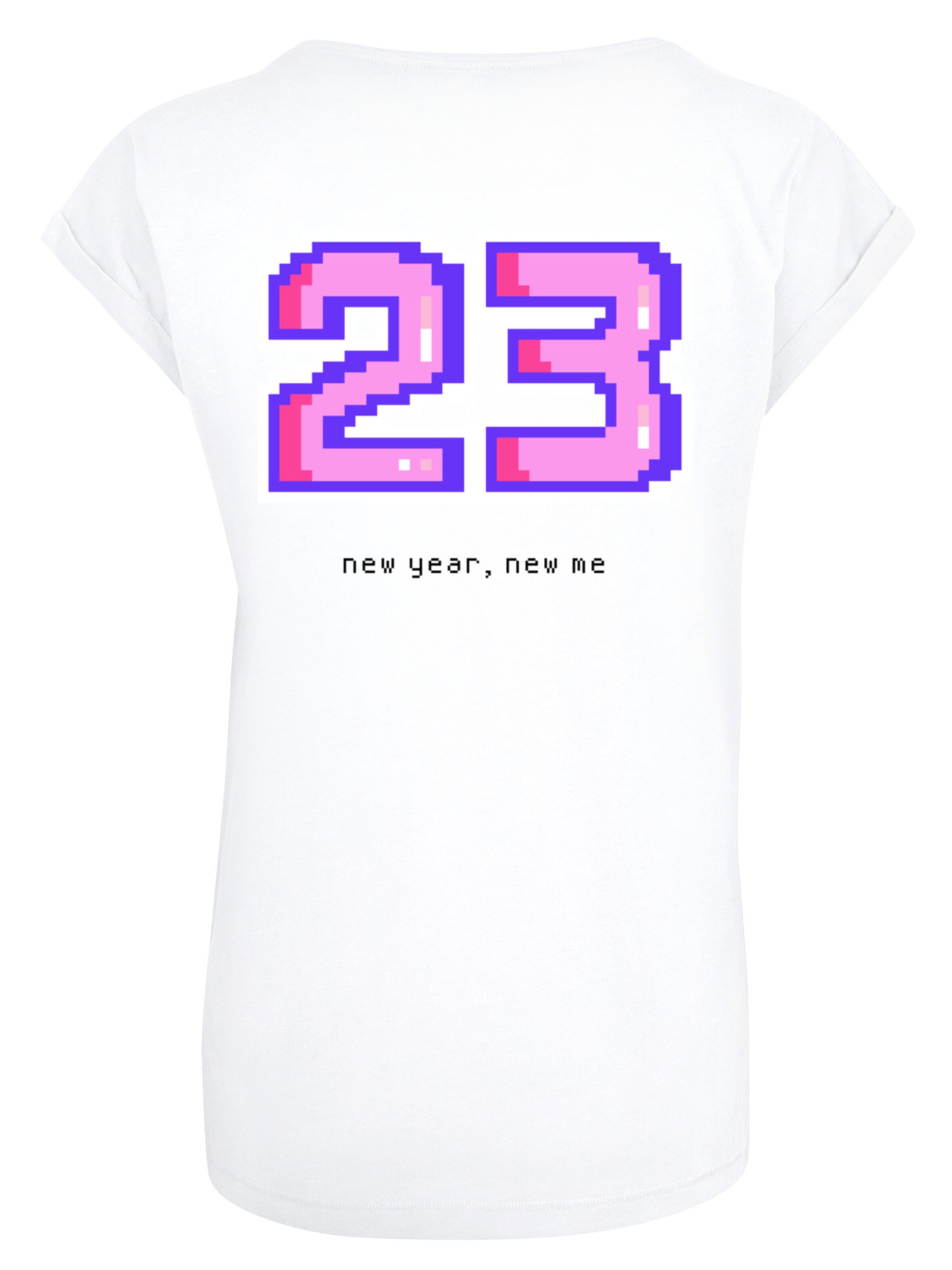 T-shirt 'SIlvester Party Happy People Only' F4NT4STIC en blanc