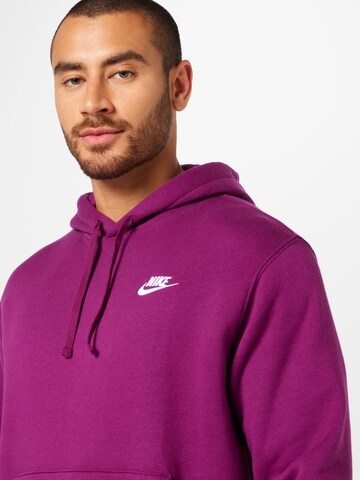 Nike Sportswear Rovný strih Mikina 'Club Fleece' - Červená