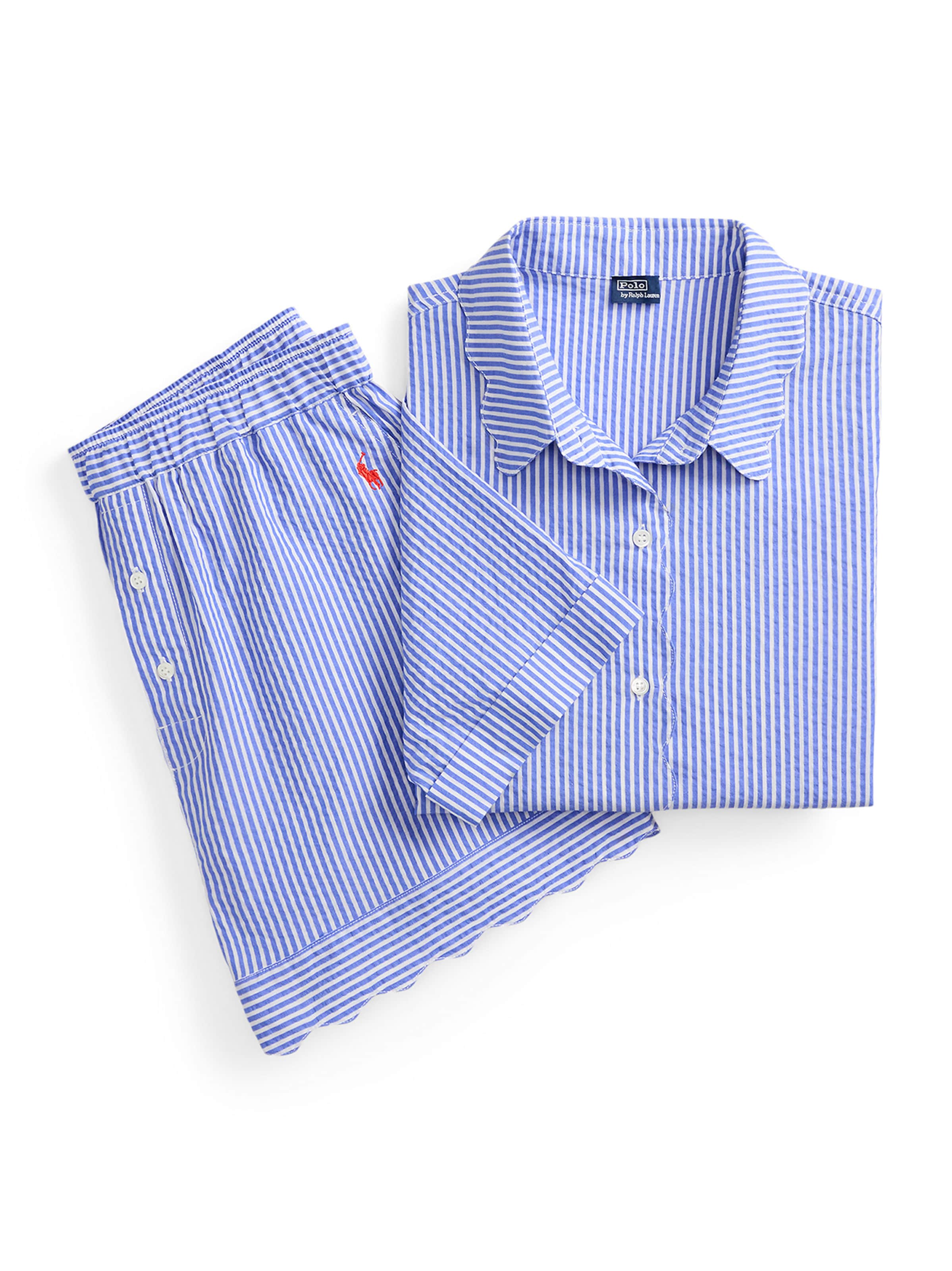 Pyjama ' Scallop Seersucker ' Polo Ralph Lauren en bleu