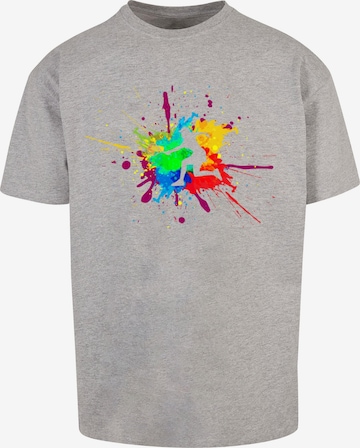 Merchcode T-Shirt 'Color Splash Player' in Grau: Vorderseite