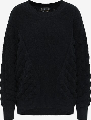 faina Oversized Sweater in Black: front