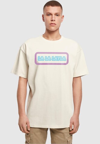 T-Shirt 'La La Layla' Merchcode en beige : devant