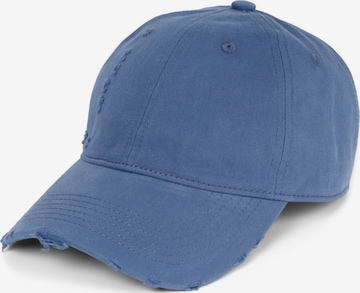 styleBREAKER Cap 'Baseball Cap Destroyed Look' in Blau: Vorderseite