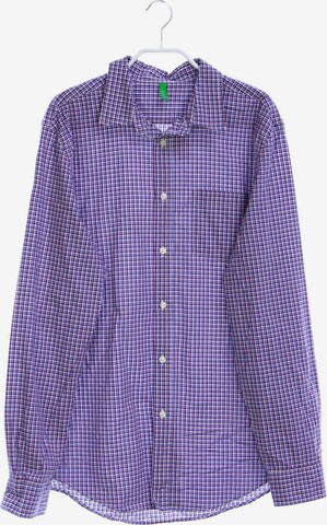 UNITED COLORS OF BENETTON Button Up Shirt in XXL in Blue: front