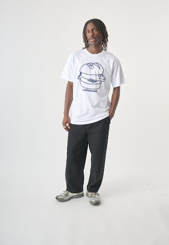 Cleptomanicx Shirt 'Fischburger' in Wit