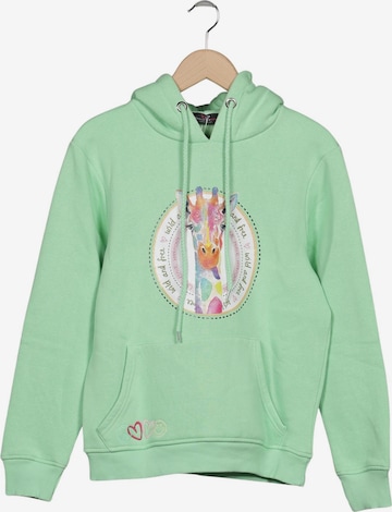 Zwillingsherz Kapuzenpullover S in Grün: Vorderseite