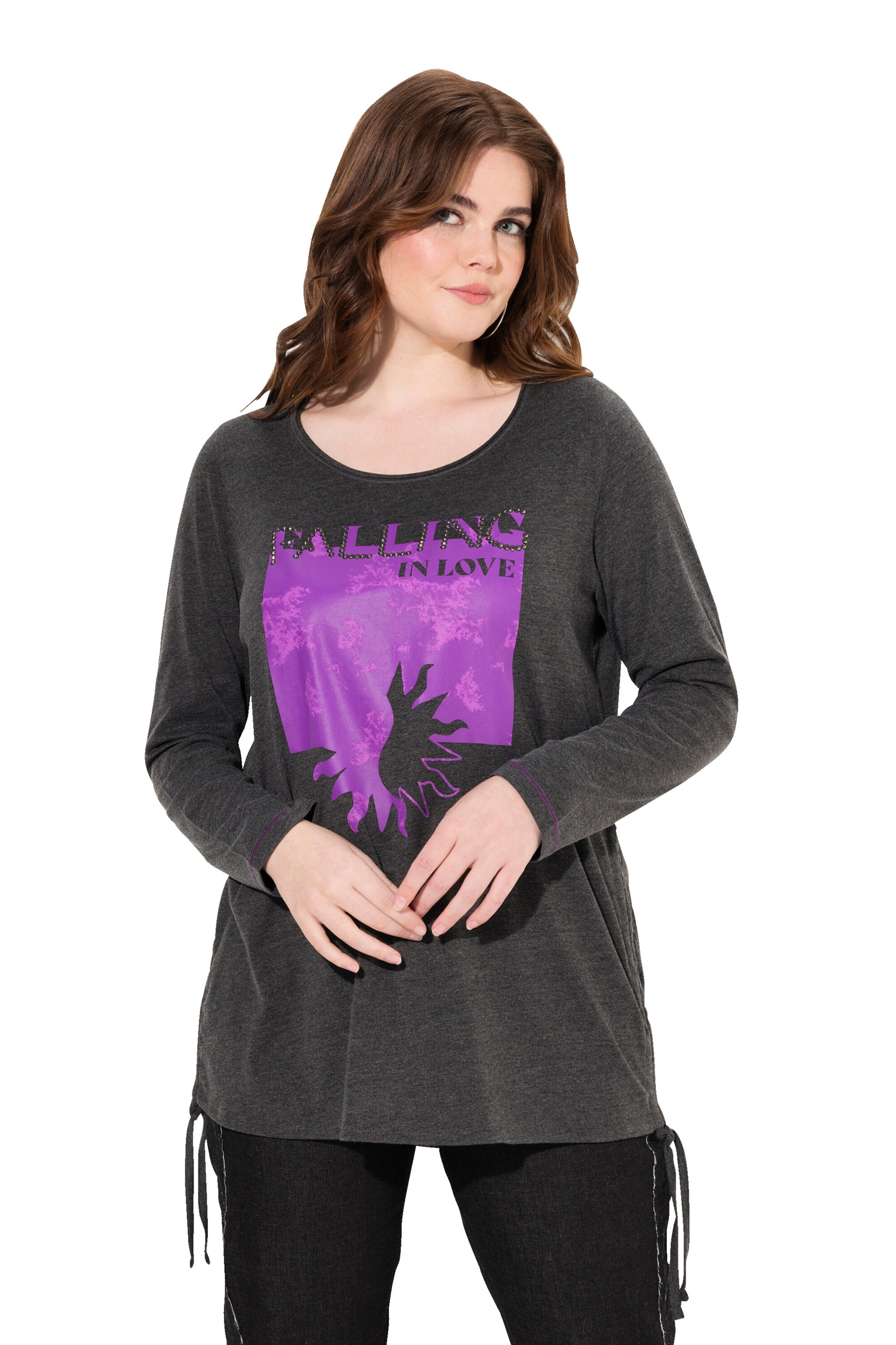 Ulla Popken Shirt in Grijs: voorkant