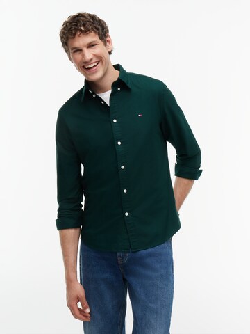 TOMMY HILFIGER Regular fit Srajca 'Heritage' | zelena barva: sprednja stran