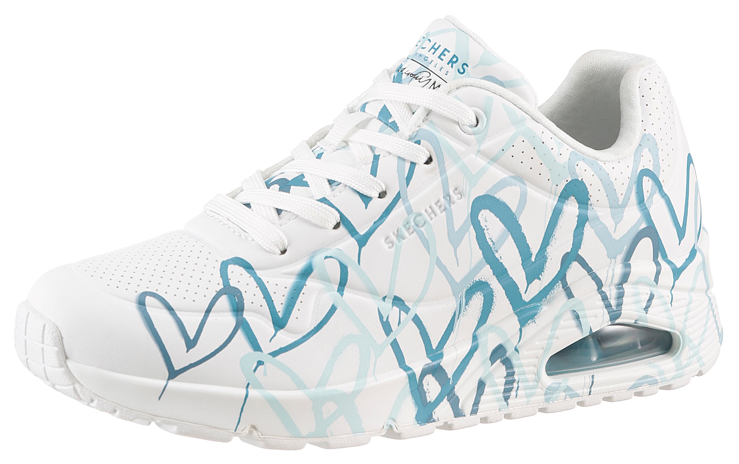 SKECHERS Platform trainers 'Uno - Spread The Love' in White: front