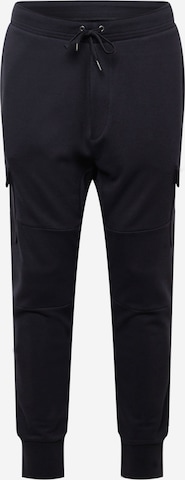 Polo Ralph Lauren Alt kitsenev Klapptaskutega püksid, värv must: eest vaates