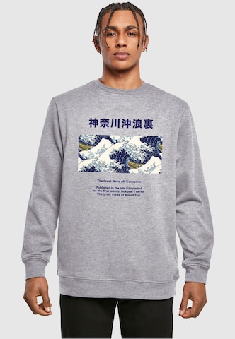 Sweat-shirt 'APOH - Hokusai 36' Merchcode en gris : devant