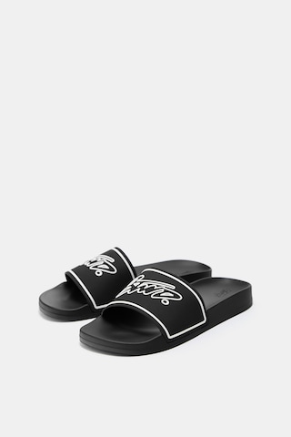 Pull&Bear Pantolette 'STWD' in Schwarz