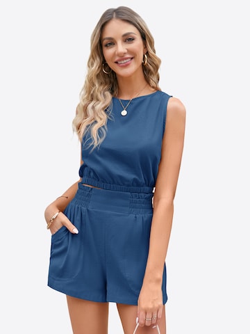 Costum cu pantaloni de la Imily Bela pe albastru: față