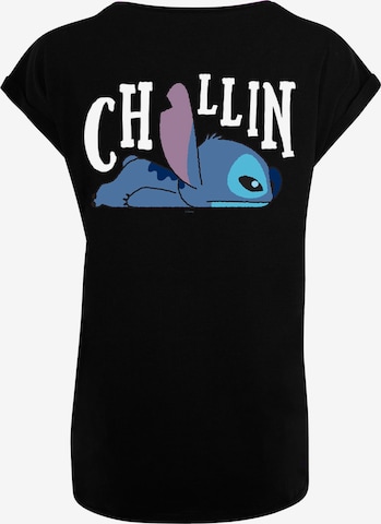 F4NT4STIC Shirt 'Disney Lilo And Stitch Stitch Backside' in Zwart: voorkant