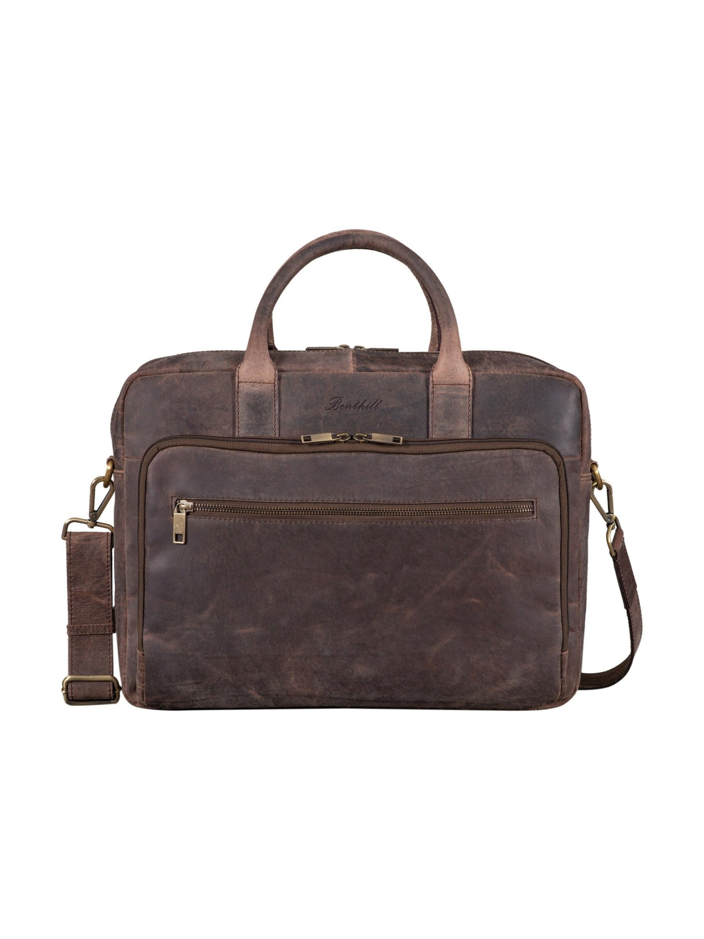 Benthill Briefcase in Brown: front