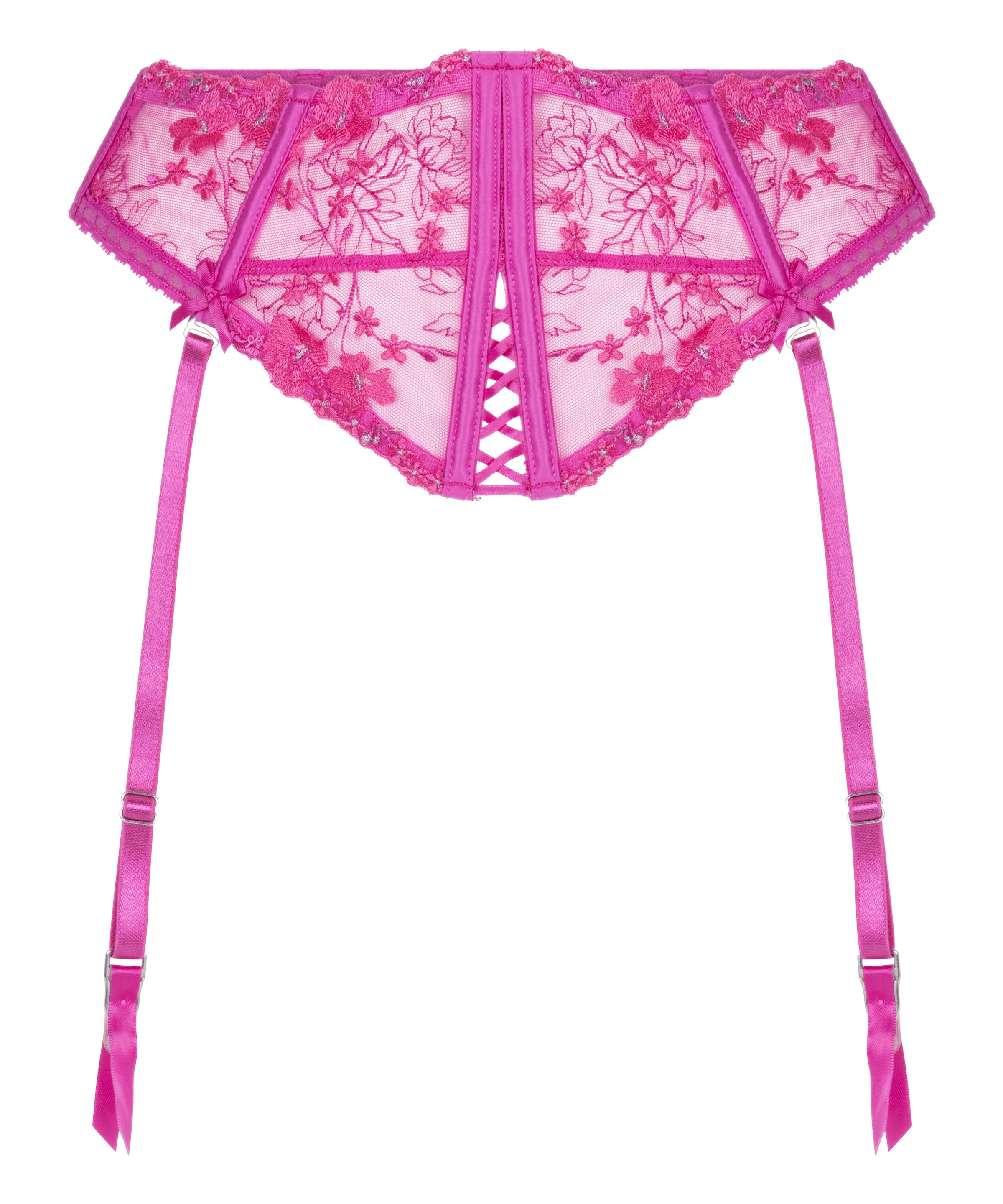 Hunkemöller Jarretels 'Peonie Waspie' in Roze: voorkant