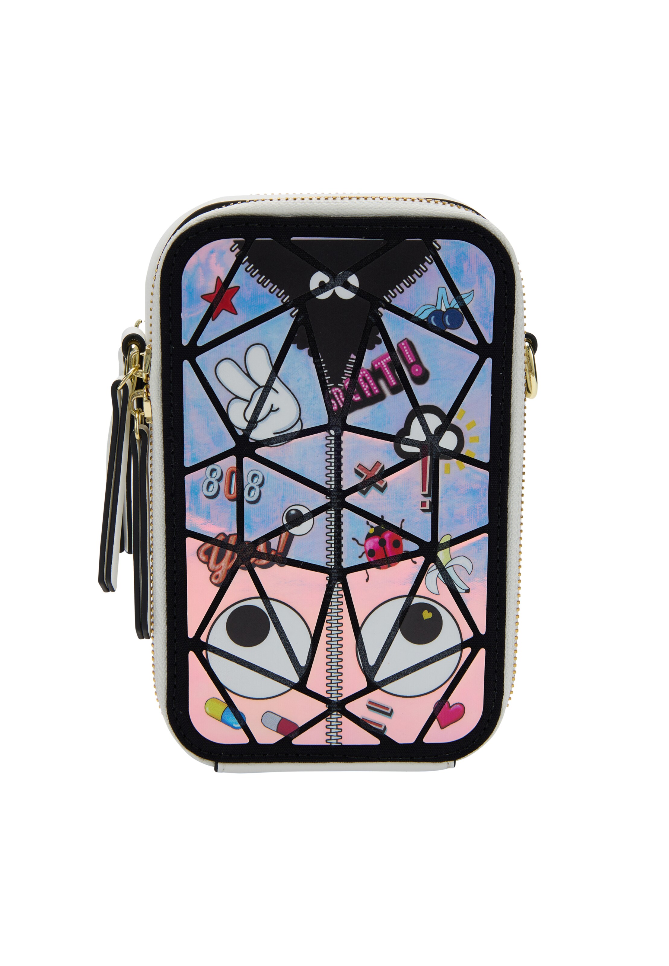 MYMO Umhängetasche 'Pop Eyetheme' in Weiß: Vorderseite