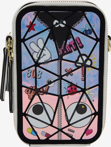 MYMO - Mala de ombro 'Pop Eyetheme' em branco: frente