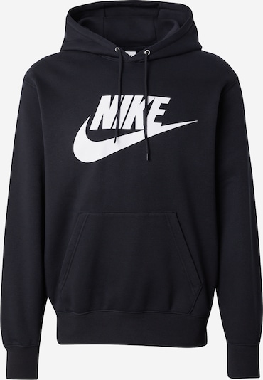 XS dydžio Megztinis be užsegimo 'CLUB' iš Nike Sportswear, spalva – juoda / balta, Prekių apžvalga