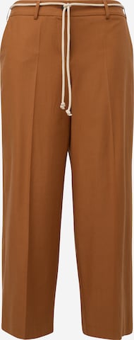 TRIANGLE Wide leg Broek in Bruin: voorkant