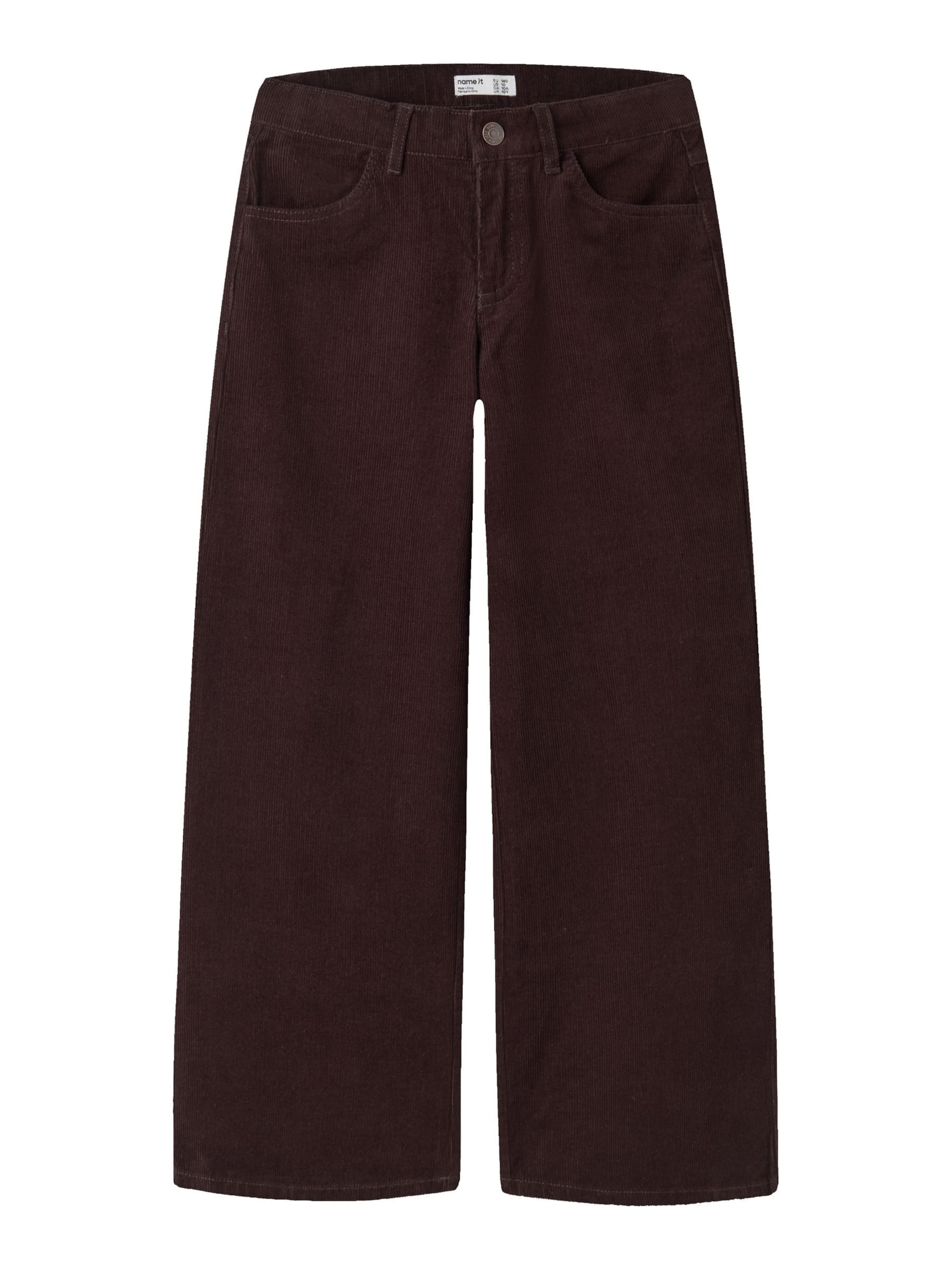 NAME IT - Pierna ancha Pantalón en marrón: frente