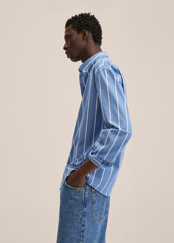 MANGO MAN Regular Fit Hemd 'Zorlar' in Blau