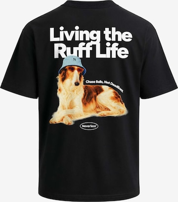 Neverless Shirt 'Ruff Life' in Schwarz: Vorderseite