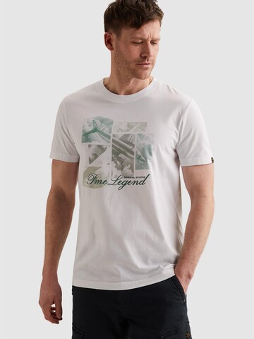 PME Legend Koszulka 'T-shirt in jersey with rugged artwork' w kolorze biały: przód