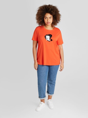 ONLY Carmakoma T-shirt 'BOOP' i röd