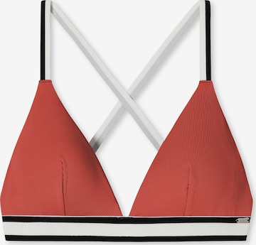 SCHIESSER Triangle Bikini Top 'Aqua Californian Dream ' in Red: front