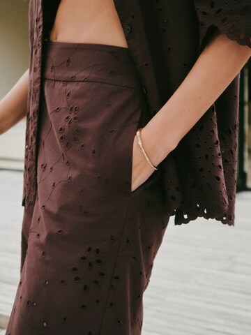 Next Wide leg Broek in Bruin