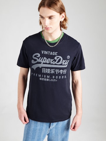 Superdry Тениска в синьо: отпред